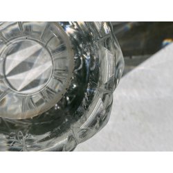 GRANDE VASO CRISTALLO ST. Louis FRANCIA FIRMATO BASE VINTAGE GLASS 28cm/h  '70s