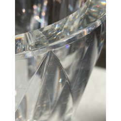 GRANDE VASO CRISTALLO ST. Louis FRANCIA FIRMATO BASE VINTAGE GLASS 28cm/h  '70s