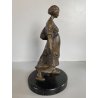 ANTICA SCULTURA in BRONZO ATTR. Enrico Marcello Zosi LAVANDAIA CONTADINA 23 cm/h
