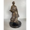 ANTICA SCULTURA in BRONZO ATTR. Enrico Marcello Zosi LAVANDAIA CONTADINA 23 cm/h