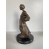 ANTICA SCULTURA in BRONZO ATTR. Enrico Marcello Zosi LAVANDAIA CONTADINA 23 cm/h