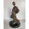 ANTICA SCULTURA in BRONZO ATTR. Enrico Marcello Zosi LAVANDAIA CONTADINA 23 cm/h