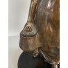 ANTICA SCULTURA in BRONZO ATTR. Enrico Marcello Zosi LAVANDAIA CONTADINA 23 cm/h