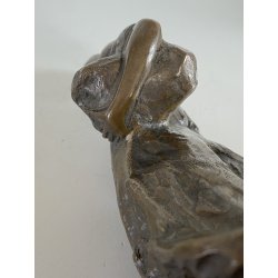 ANTICA SCULTURA in BRONZO ATTR. Enrico Marcello Zosi LAVANDAIA CONTADINA 23 cm/h