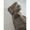 ANTICA SCULTURA in BRONZO ATTR. Enrico Marcello Zosi LAVANDAIA CONTADINA 23 cm/h