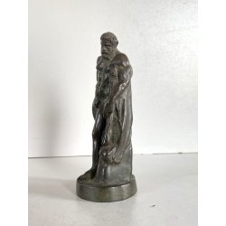 ANTICA SCULTURA BRONZO Ercole FARNESE BRONZETTO Souvenir Grand Tour H12cm