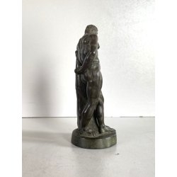 ANTICA SCULTURA BRONZO Ercole FARNESE BRONZETTO Souvenir Grand Tour H12cm