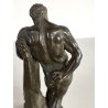 ANTICA SCULTURA BRONZO Ercole FARNESE BRONZETTO Souvenir Grand Tour H12cm