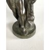 ANTICA SCULTURA BRONZO Ercole FARNESE BRONZETTO Souvenir Grand Tour H12cm