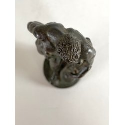 ANTICA SCULTURA BRONZO Ercole FARNESE BRONZETTO Souvenir Grand Tour H12cm