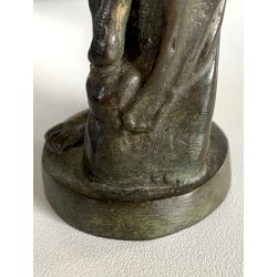 ANTICA SCULTURA BRONZO Ercole FARNESE BRONZETTO Souvenir Grand Tour H12cm