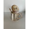 RARA TEIERA Broggi Milano "RUBATO Iles Borromées Stresa" H12cm METALLO ARGENTATO