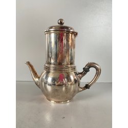 CAFFETTIERA BROGGI MILANO "Iles Borromées Stresa" H15,2cm METALLO ARGENTATO '30
