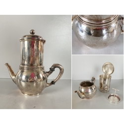 CAFFETTIERA BROGGI MILANO "Iles Borromées Stresa" H15,2cm METALLO ARGENTATO '30