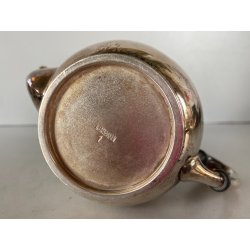 CAFFETTIERA BROGGI MILANO "Iles Borromées Stresa" H15,2cm METALLO ARGENTATO '30