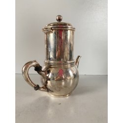 CAFFETTIERA BROGGI MILANO "Iles Borromées Stresa" H15,2cm METALLO ARGENTATO '30
