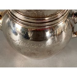CAFFETTIERA BROGGI MILANO "Iles Borromées Stresa" H15,2cm METALLO ARGENTATO '30