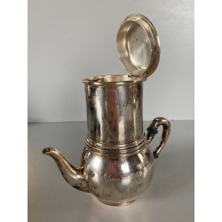 CAFFETTIERA BROGGI MILANO "Iles Borromées Stresa" H15,2cm METALLO ARGENTATO '30