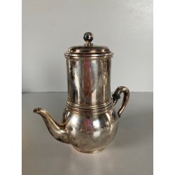 CAFFETTIERA BROGGI MILANO "Iles Borromées Stresa" H15,2cm METALLO ARGENTATO '30