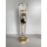 ANTICO VASO VITTORIANO CRISTALLO MOLATO BOEMIA RITRATTO BIMBO DECORO ORO H34cm