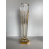 ANTICO VASO VITTORIANO CRISTALLO MOLATO BOEMIA RITRATTO BIMBO DECORO ORO H34cm