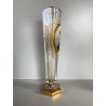 ANTICO VASO VITTORIANO CRISTALLO MOLATO BOEMIA RITRATTO BIMBO DECORO ORO H34cm