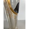ANTICO VASO VITTORIANO CRISTALLO MOLATO BOEMIA RITRATTO BIMBO DECORO ORO H34cm
