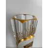 ANTICO VASO VITTORIANO CRISTALLO MOLATO BOEMIA RITRATTO BIMBO DECORO ORO H34cm