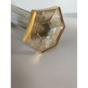 ANTICO VASO VITTORIANO CRISTALLO MOLATO BOEMIA RITRATTO BIMBO DECORO ORO H34cm