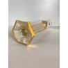 ANTICO VASO VITTORIANO CRISTALLO MOLATO BOEMIA RITRATTO BIMBO DECORO ORO H34cm
