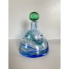BOTTIGLIA PROFUMO VETRO CARLO MORETTI "Marblé" VINTAGE TRASPARENTE BLU VERDE '70