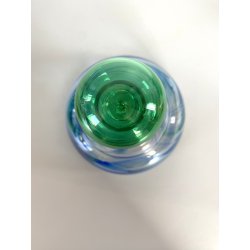 BOTTIGLIA PROFUMO VETRO CARLO MORETTI "Marblé" VINTAGE TRASPARENTE BLU VERDE '70