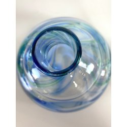 BOTTIGLIA PROFUMO VETRO CARLO MORETTI "Marblé" VINTAGE TRASPARENTE BLU VERDE '70