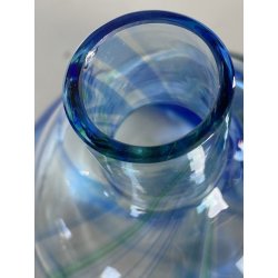 BOTTIGLIA PROFUMO VETRO CARLO MORETTI "Marblé" VINTAGE TRASPARENTE BLU VERDE '70