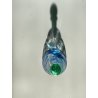 BOTTIGLIA PROFUMO VETRO CARLO MORETTI "Marblé" VINTAGE TRASPARENTE BLU VERDE '70