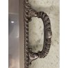 GRANDE VASSOIO da PORTATA RETTANGOLARE MANICI METALLO COLOR ARGENTO 77x51cm '900