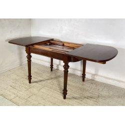 ANTICO TAVOLO PRANZO ALLUNGABILE PROLUNGA LEGNO NOCE 1900 LUIGI FILIPPO TABLE