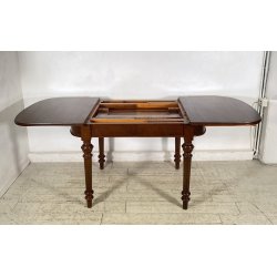 ANTICO TAVOLO PRANZO ALLUNGABILE PROLUNGA LEGNO NOCE 1900 LUIGI FILIPPO TABLE