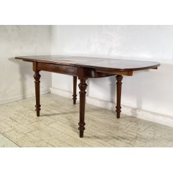 ANTICO TAVOLO PRANZO ALLUNGABILE PROLUNGA LEGNO NOCE 1900 LUIGI FILIPPO TABLE