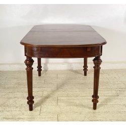 ANTICO TAVOLO PRANZO ALLUNGABILE PROLUNGA LEGNO NOCE 1900 LUIGI FILIPPO TABLE