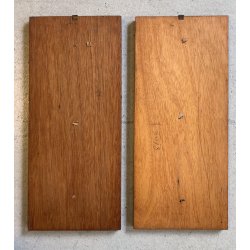 COPPIA PANNELLO RAME SMALTO GRANFUOCO TEAK PRIMITIVISMO MID CENTURY MODERN