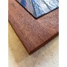COPPIA PANNELLO RAME SMALTO GRANFUOCO TEAK PRIMITIVISMO MID CENTURY MODERN