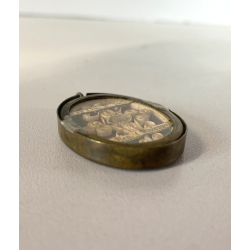 MEDAGLIONE TECA RELIQUIA ex Ossibus San Giuseppe Benedetto Cottolengo RELIGIOSO