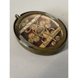 MEDAGLIONE TECA RELIQUIA ex Ossibus San Giuseppe Benedetto Cottolengo RELIGIOSO