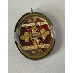 MEDAGLIONE TECA RELIQUIA ex Ossibus San Giuseppe Benedetto Cottolengo RELIGIOSO