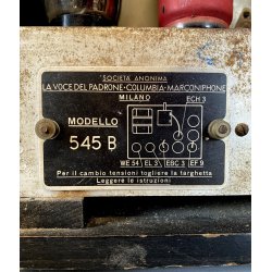 RARA RADIO a VALVOLE La Voce del Padrone 545 B COLUMBIA MarconiPhone '30/ '40