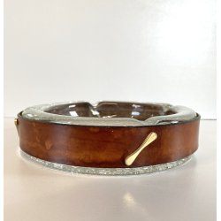 SVUOTA TASCHE VIDE POCHE CRISTALLO CUOIO LUXURY DESIGN MID CENTURY MODERN '70