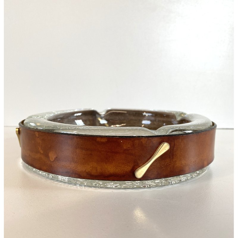SVUOTA TASCHE VIDE POCHE CRISTALLO CUOIO LUXURY DESIGN MID CENTURY MODERN '70