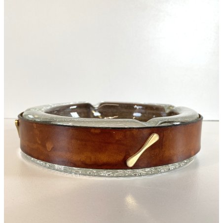 SVUOTA TASCHE VIDE POCHE CRISTALLO CUOIO LUXURY DESIGN MID CENTURY MODERN '70