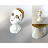 TESTA BUSTO di PIERROT PIERRET PORCELLANA BIANCA C. Villari ART DéCO H 7,5 cm